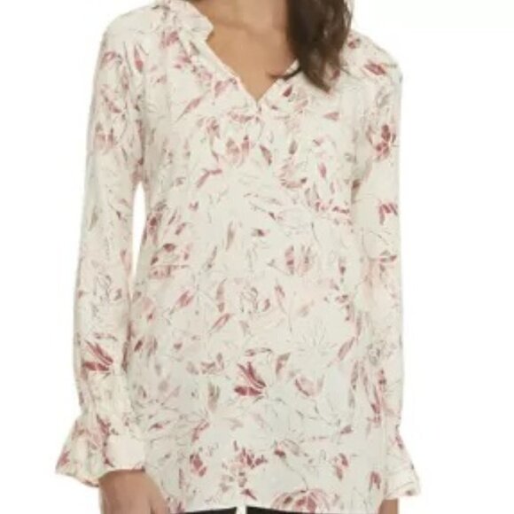 KAARI Blue Long Sleeve Ruffle Tunic NWT - Picture 1 of 6